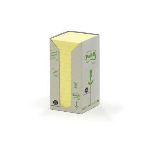 3M Post-it Notes Recycled [Pastel Yellow] 76x76mm - 12 pads tower [ECO]